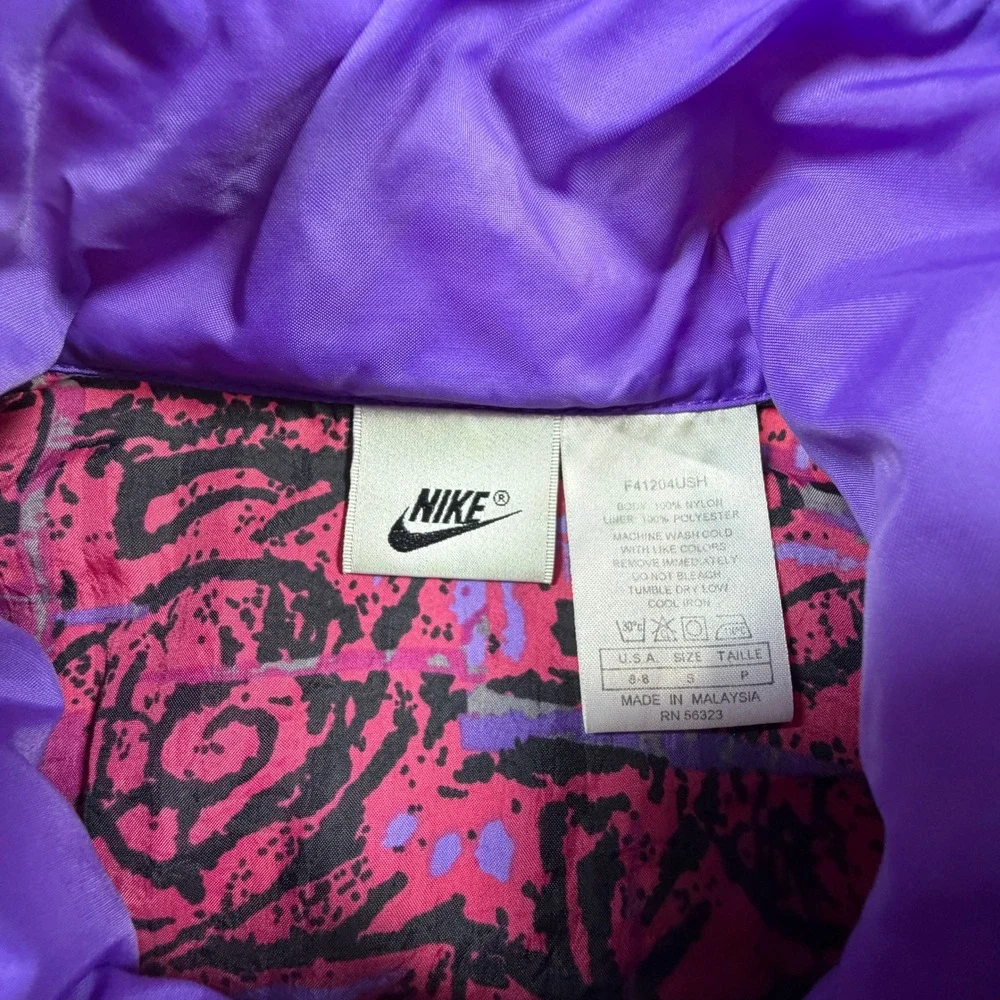 Vintage Nike Windbreaker Jacket Purple Pink‎ Abstract 90s Retro Womens Small